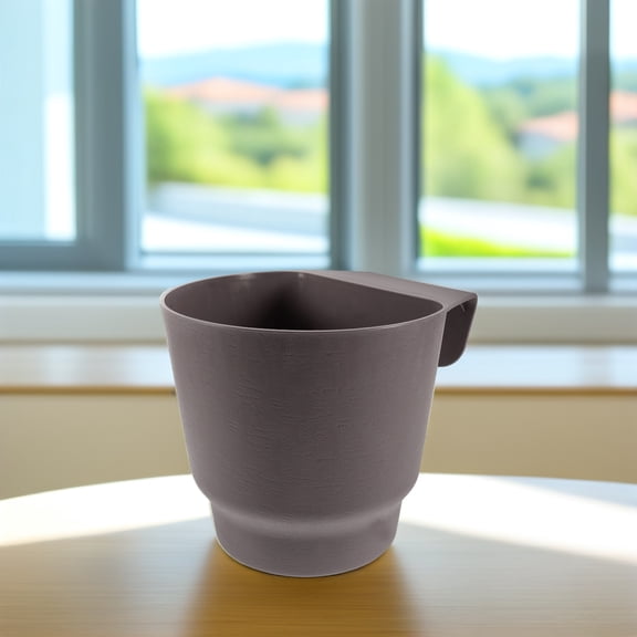 RENACLIPY Grey Plastic Hanging Flower Pot for Indoor Outdoor Garden Balcony Plants and Home Decor