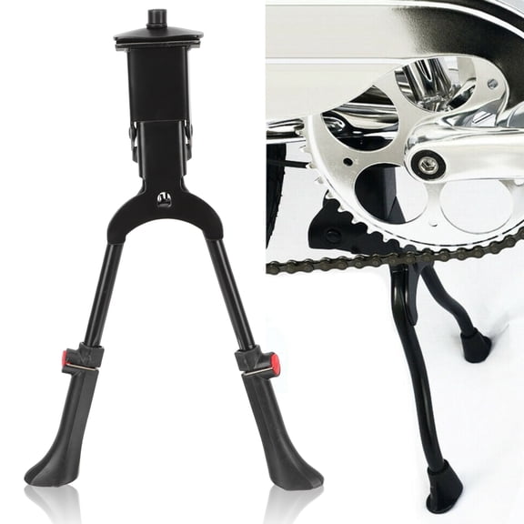 RENACLIPY Renaclipy Black Metal Bicycle Support Stable Double Leg Kickstand