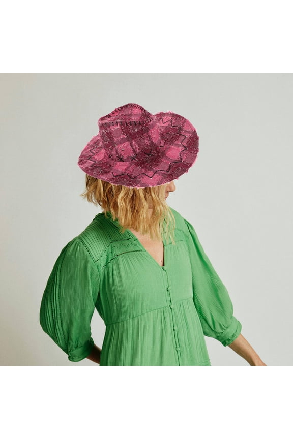 1Pcs Cotton Pink Cowgirl Hat for Women UV Shielding