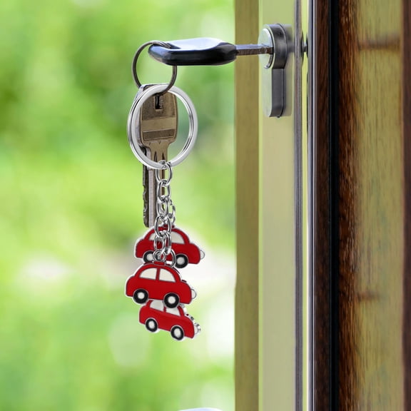 RENACLIPY Cute Red Car Model Keychain Keyring Zinc Alloy Stylish 1 Piece Accessory