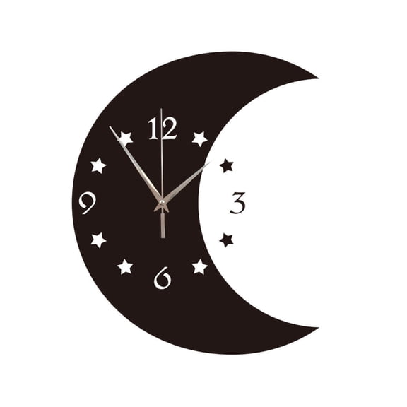 RENACLIPY 1Pcs Moon Phase Mirror Wall Clock for Office Decoration Time Utility