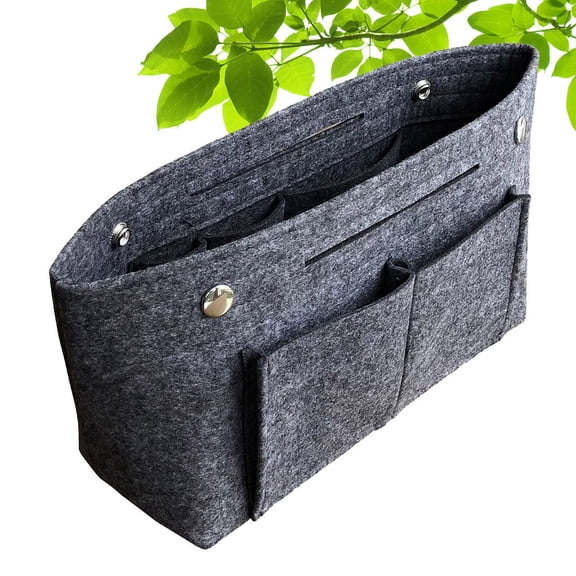 RENACLIPY Dark Grey Fabric Vanity Bag for Women, Travel Makeup Storage Organizer, Portable Cosmetic Pouch
