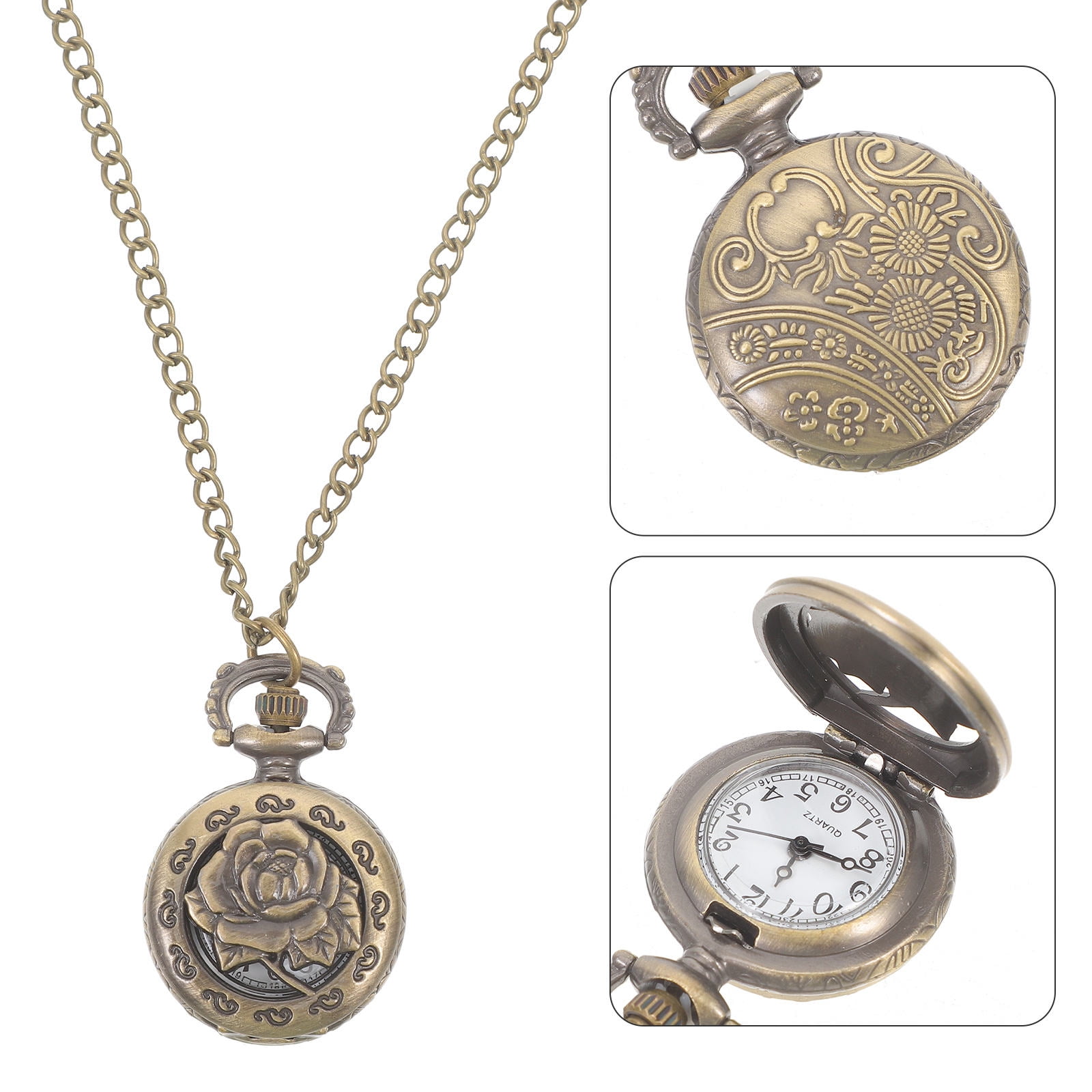 RENACLIPY Vintage Style Pocket Watch Necklace with Chain for Men and ...