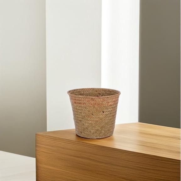 RENACLIPY Handwoven Natural Seagrass Storage Basket for Desk Organization, Stylish and Container for Home and Office Use