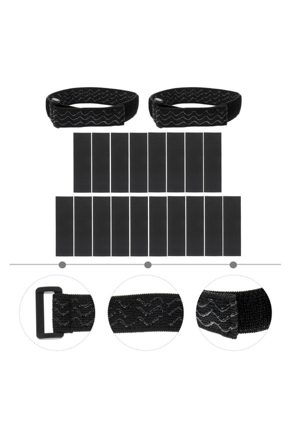 1Set Black Boots Stabilizer Fix Strap with Adhesive Tape Reusable