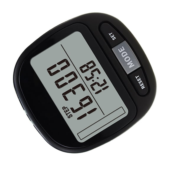 RENACLIPY Portable Black Step Counter Pedometer with Reset Function, 1 Set for Daily Fitness Tracking and Activity Monitoring