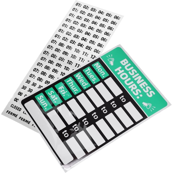 RENACLIPY Business Hours Sign for Glass Door, Clear Display with Strong Adhesive, Easy to Apply, and Visible