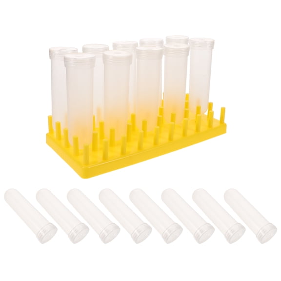 RENACLIPY 1Set Clear Plastic Flower Tube with Cap Floral Stem Water Tubes for Indoor Flower Display