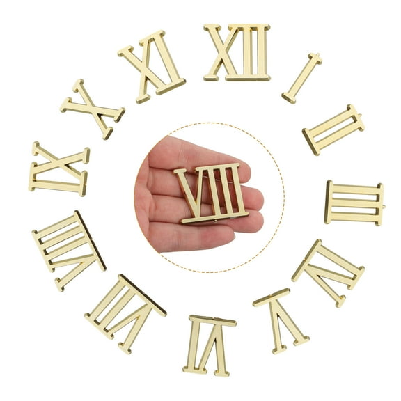 RENACLIPY 1Set Clock Face Replacement Kit with Golden Electroplated Roman Numeral Hands and Numbers