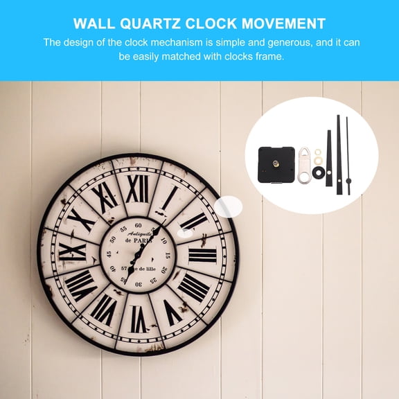 RENACLIPY 1Set Clock Mechanism Replacement Black Battery Operated Clock Motor and Hands