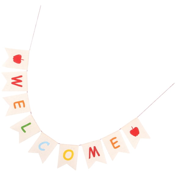 RENACLIPY 1Set Compact Welcome Banner Party Pull Flags Linen Decoration for Back to School Events