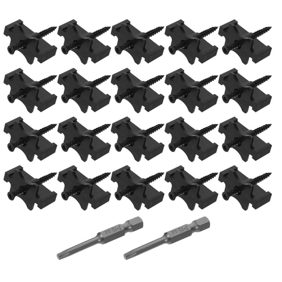 RENACLIPY 1Set Composite Decking Clips and Starter Fasteners with Stainless Steel Screws for Outdoor Decking