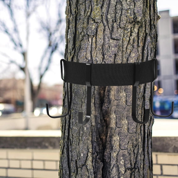 RENACLIPY 1Set Durable Black Tree Climbing Harness Strap with Hooks for Hunting Accessories