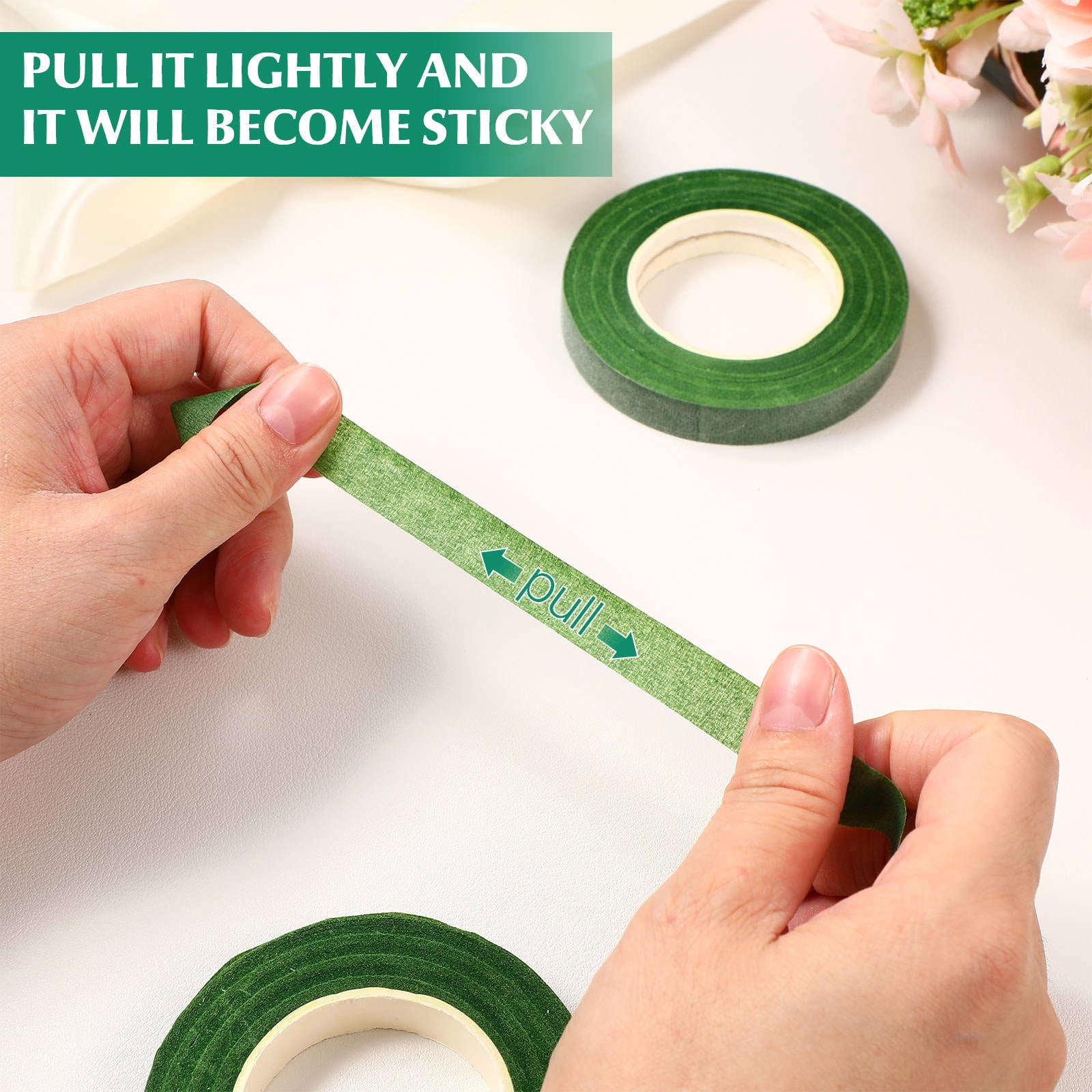 RENACLIPY Florist Wire Stems Set with Flexible Floral Tape for Garland Making and Bouquet Crafting Supplies
