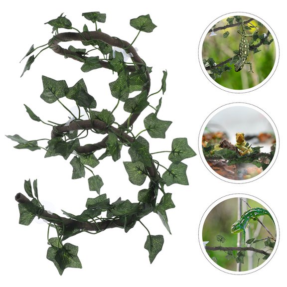 RENACLIPY 1Set Durable Green Fake Vine for Reptile Habitat Climbing and Tank Decor