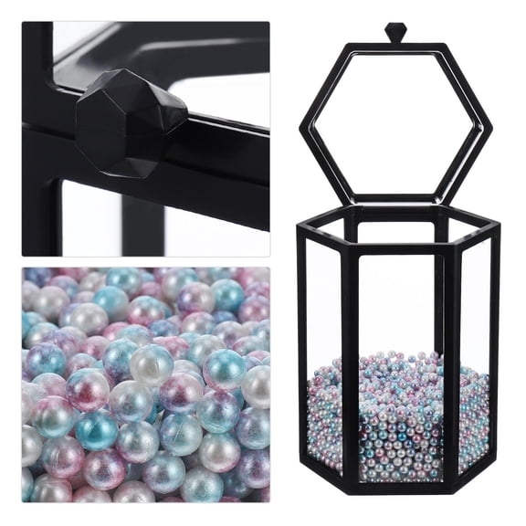 RENACLIPY Glass Makeup Case Organizer for Beauty Tools and Brushes, Clear Cosmetic Storage Box for Bedroom or Vanity