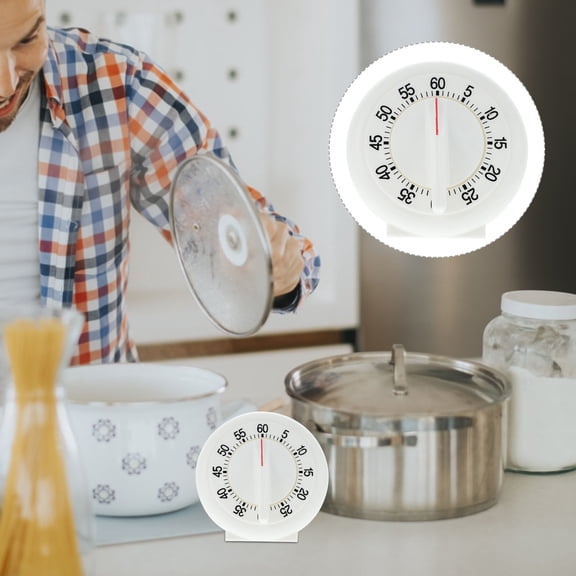 RENACLIPY Mechanical Manual Kitchen Timer White for Egg and Cooking Timing