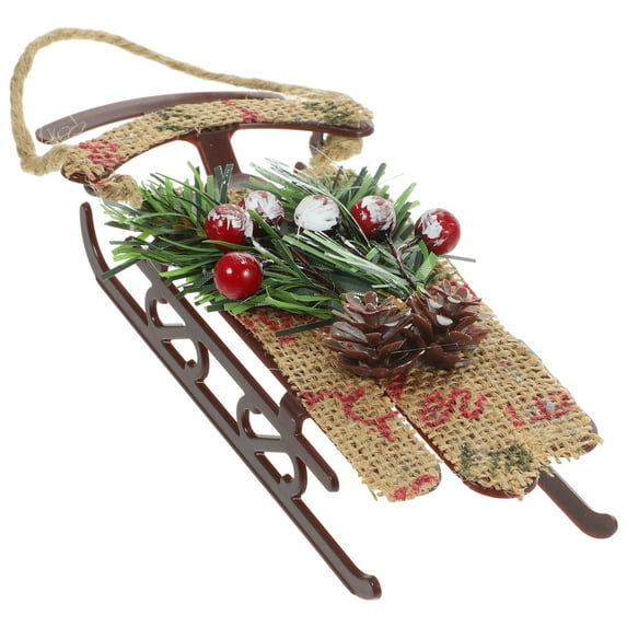 RENACLIPY Mini Sled Decoration Set, Multi-Color 6.7x3.1x1 Inch, Christmas Holiday Winter Decor for Festive Atmosphere