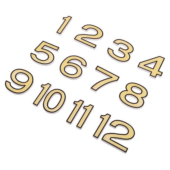 RENACLIPY 1Set Yellow Plastic Glowing Arabic Numerals Kit for Wall Clock Replacement with Luminous Night Visibility
