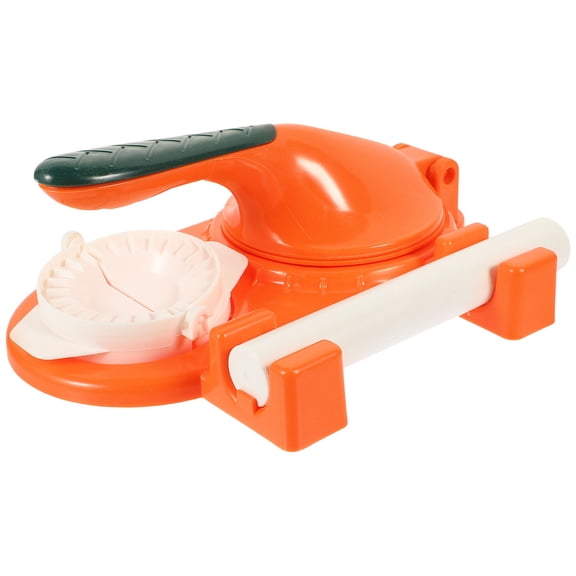 RENACLIPY 1Set Home Use Plastic Dumpling Skin Maker Orange Manual Press with Smooth Surface