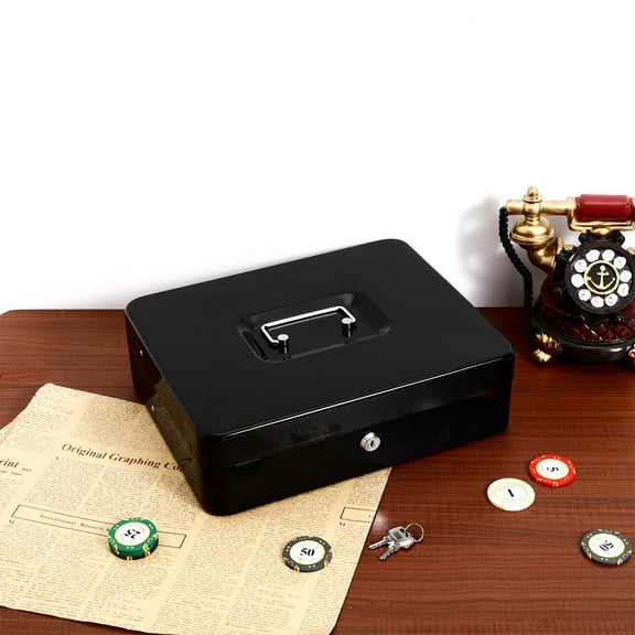 RENACLIPY 1Set Small Safe Box Black Cash Register for Small Business with Money Tray