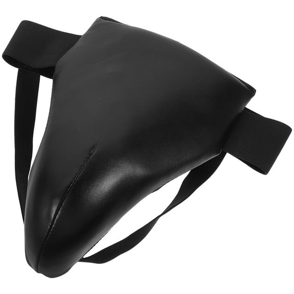 RENACLIPY Groin Guard for Men, Professional Wear-Resistant PU Protective Cup, Black, Sports Safety Gear