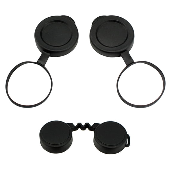 RENACLIPY 1Set Rubber Objective Lens Caps for Binoculars Black Protective Cover Replacement Lens Accessory