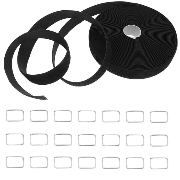 RENACLIPY 1Set Reusable Black Hook and Loop Cable Tie Organizer for Home and Office