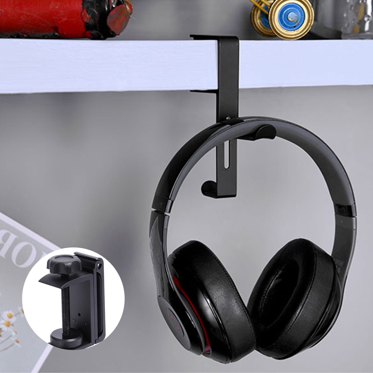 Headset Rack Simple RENACLIPY 1Set Simple Design Black Headphone Stand Home Office School ...