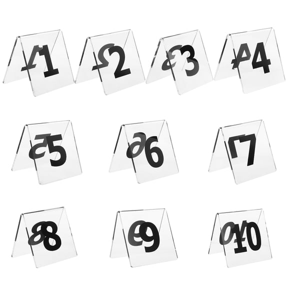 RENACLIPY 1Set Reusable Double Sided Acrylic Table Tent Numbers for Event Reception Seating