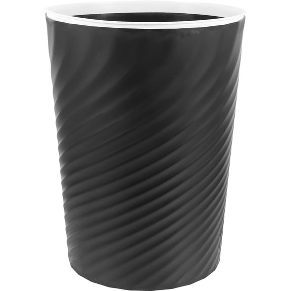 RENACLIPY Simple Style Household Trash Can Threaded Design Garbage Disposal Home Use Black 1Pack