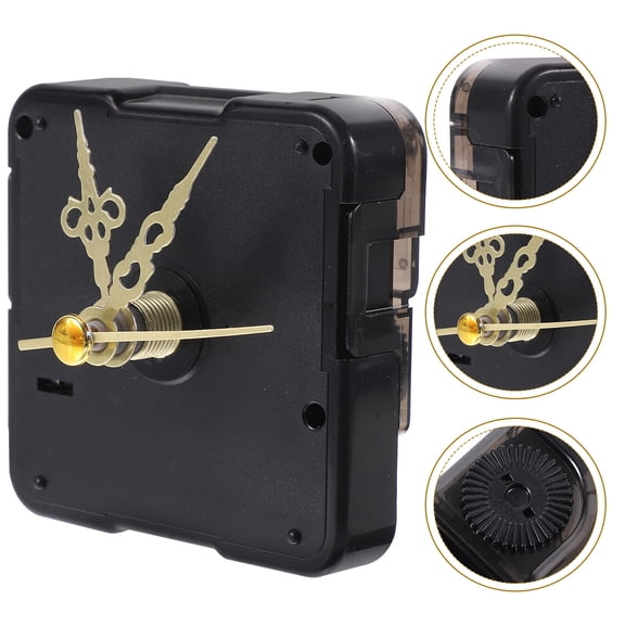 RENACLIPY 1Set Wall Clock Movement Kit in Golden Plastic for Replacement Use