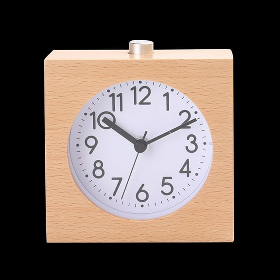 RENACLIPY 1Set Wooden Silent Alarm Clock Square Shape for General Users