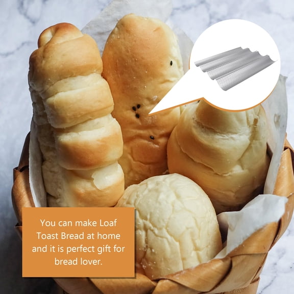 RENACLIPY 2-Pack French Bread Pans Nonstick Heavy Duty Material for Baking 4 Loaves Bakeware
