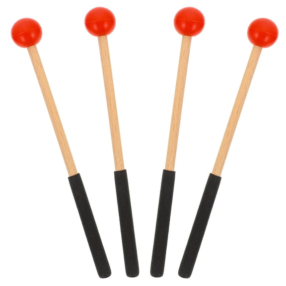 RENACLIPY Red Wood Mallets for Drum and Marimba Performance, 2 Pairs, Professional Percussion Accessories