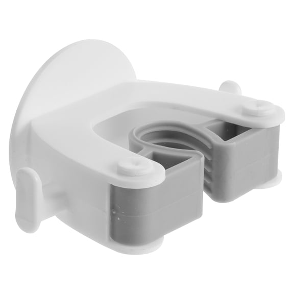 RENACLIPY 2- Mount Mop and Broom Holder, White Plastic Organizer Rack for Kitchen and Bathroom Storage