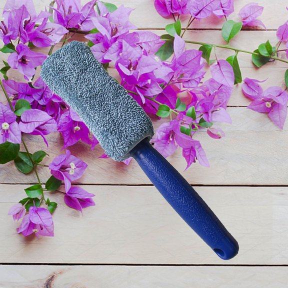 RENACLIPY 2 Pcs Wheel Cleaning Brush Car Wash Equipment Microfiber Braid Cloth For Bike Users Long Handle