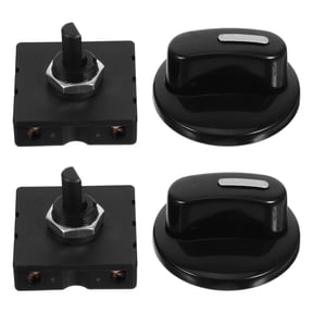 RENACLIPY Universal Heater Switch 4-Position Rotary Speed Control Knob Black 2-Pack for Fan Heater