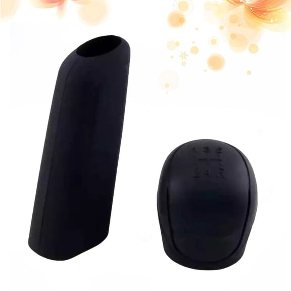 RENACLIPY Car Modified Gear Lever Cover Gear Shift Cover Black 2 Sets