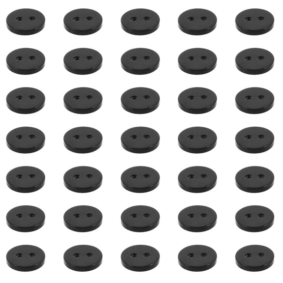 RENACLIPY 200Pcs Black Round Plastic Buttons for Sewing, Crafting, Shirt, Clothing, and Home Textile Projects