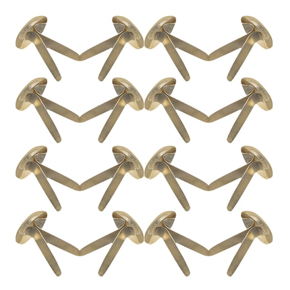 RENACLIPY 200Pcs Metal Paper Fasteners Plated Gold Brads with Portable Plastic Storage Box for Office and Crafts