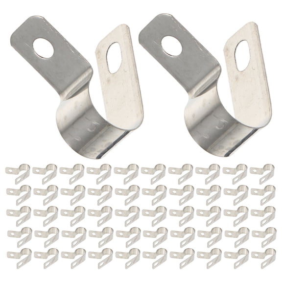 RENACLIPY 200Pcs Stainless Steel R Type Cable Clamps for Wire Organization and Secure Cord Fastening