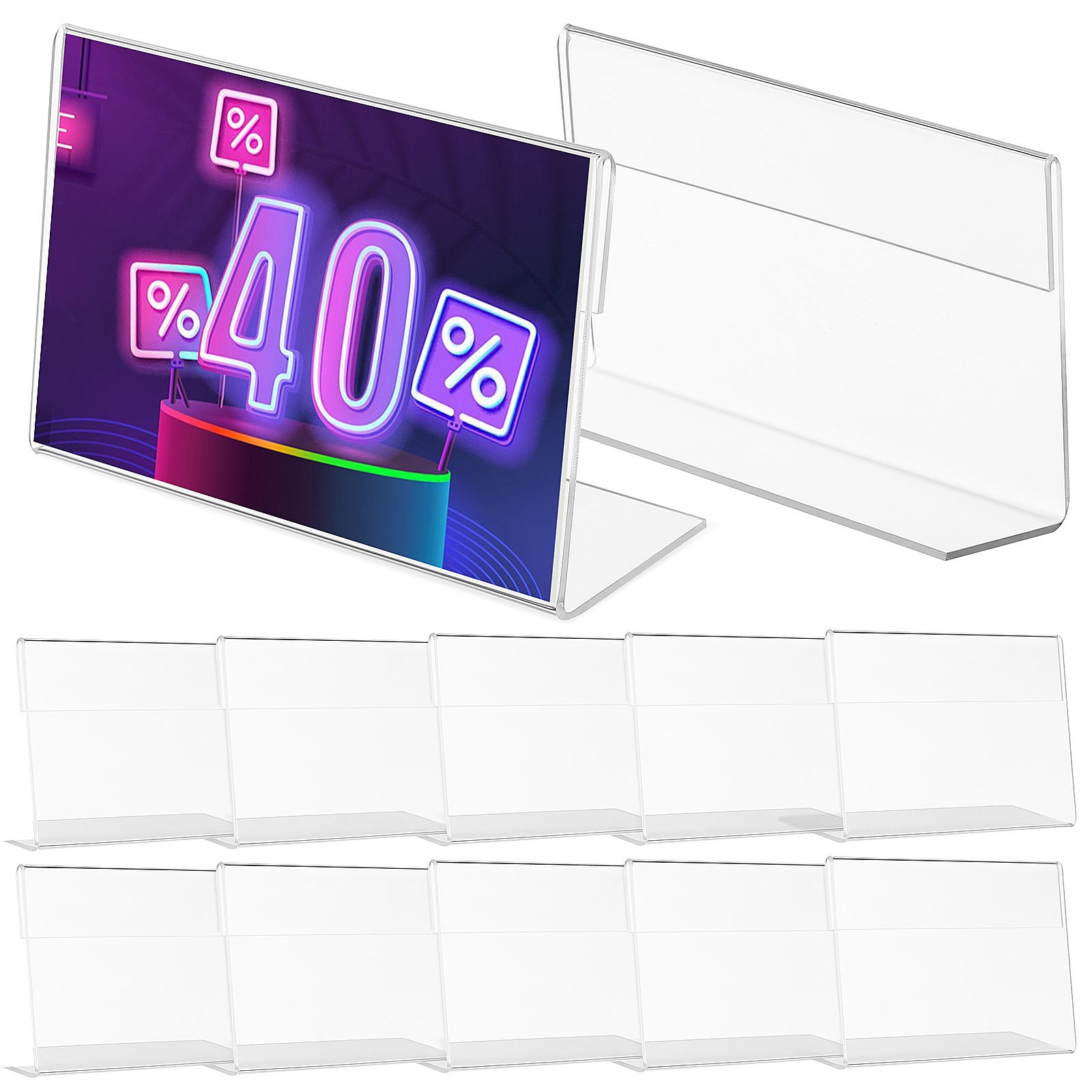 RENACLIPY 20Pcs Transparent Acrylic Sign Holder for Table Display in ...