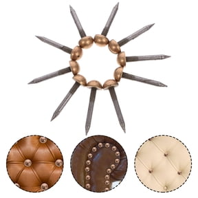 RENACLIPY 20Pcs Brass Decorative Nails for Furniture Upholstery with Vintage Design