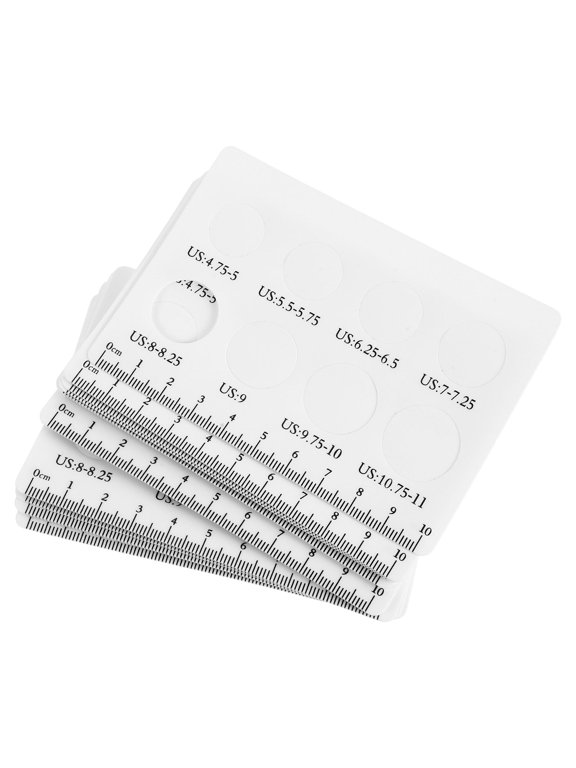 Portable Dual-Sided Ring Size Guide Accurate Measuring Tool White 20Pcs