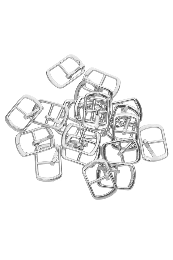 20Pcs Plated Silver Zinc Alloy Slide Buckles Adjustable Belt Buckles for DIY Bag Strap Accessories