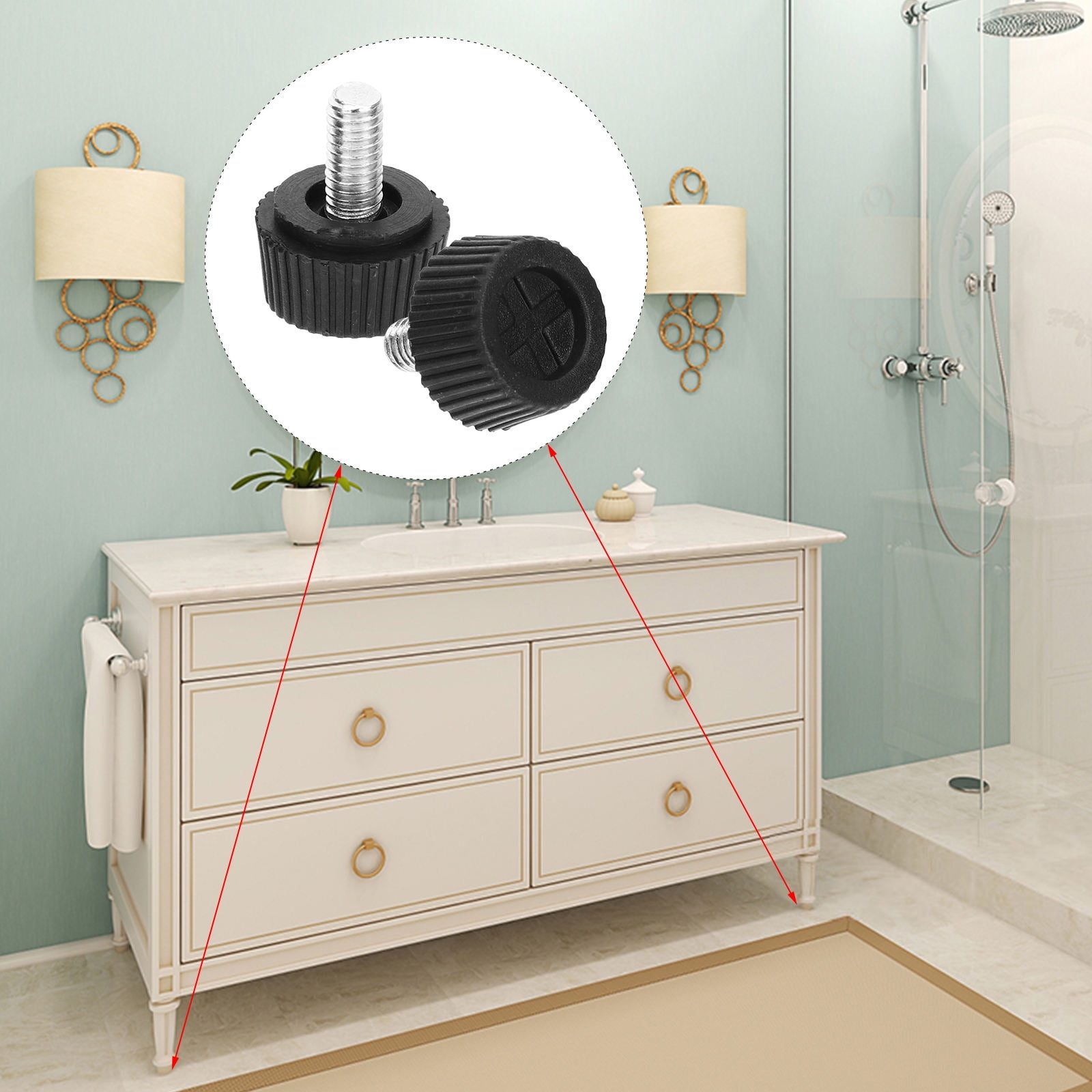 RENACLIPY 20Pcs Furniture Levelers Adjustable Cabinet Footing Screw for ...