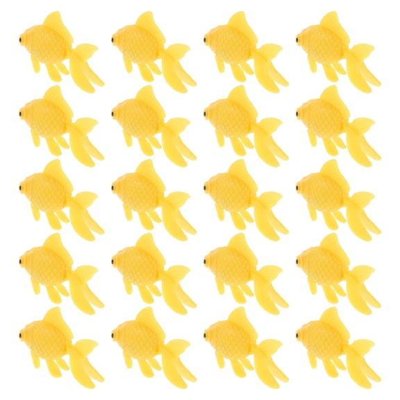 RENACLIPY 20Pcs Lifelike Yellow Artificial Aquarium Fish Plastic Floating Tank Decoration