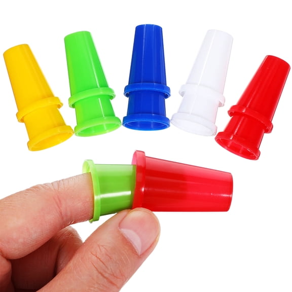 RENACLIPY 20Pcs Assorted Color Plastic Finger Protectors Thimble Caps for Seamstress and Quilter Use