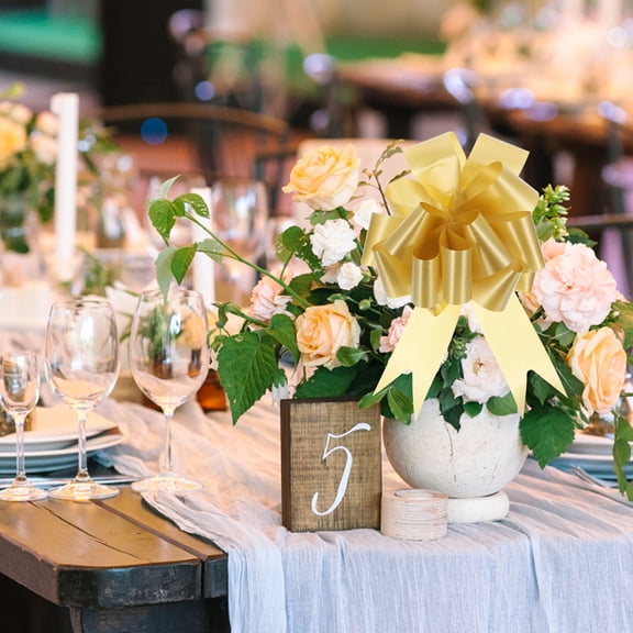 RENACLIPY 20Pcs Golden Present Box Pull Bows with Wrinkle Resistant Feature